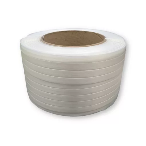 Pántszalag 13 mm 1100 fm, cséve: 20x19, PES, fehér, hosszában szőtt