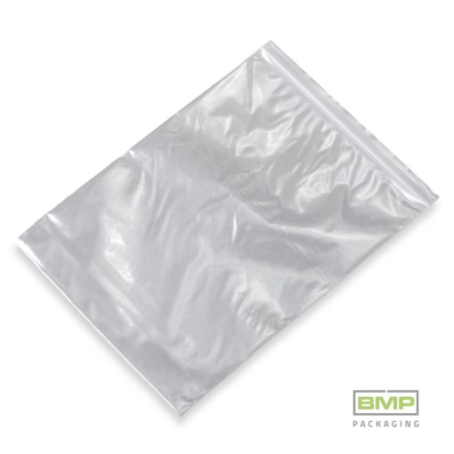 Eltolt szájú tasak ragasztócsíkkal - 495 x 650 + 50 x 0,08 mm - átlátszó
