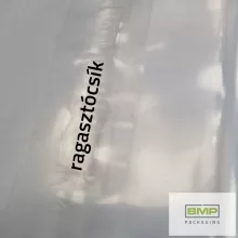 Eltolt szájú tasak ragasztócsíkkal - 595 x730 + 50 x 0,08 mm - átlátszó