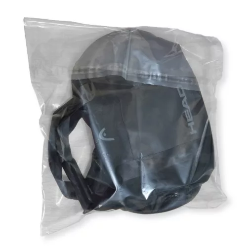 Eltolt szájú tasak ragasztócsíkkal - 595 x730 + 50 x 0,08 mm - átlátszó