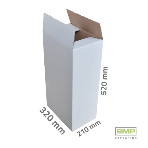 Kartondoboz 320 x 210 x 520 mm - 3 rétegű papírdoboz, fehér