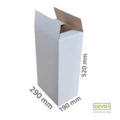   Kartondoboz 290 x 190 x 520 mm - 3 rétegű papírdoboz, fehér