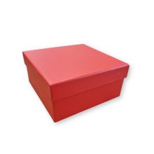 Díszdoboz kocka alakú, piros 13,5 x 13,5 x 6,5 cm