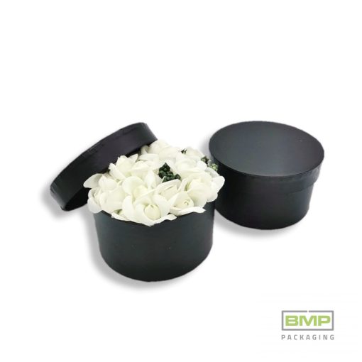 Díszdoboz kerek fehér 10,8 x 6,2 cm - 6 db / csomag