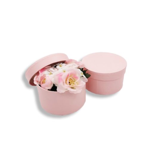 Díszdoboz kerek fehér 10,8 x 6,2 cm - 6 db / csomag