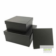   Díszdoboz kocka fekete 3 db / csomag, növekvő méretekben 