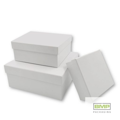 Díszdoboz kocka fehér 3 db / csomag, növekvő méretekben 