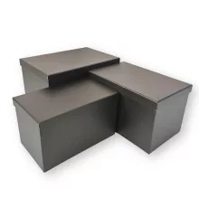 Díszdoboz téglalap alakú, nagyméretű, fekete 3 db / csomag, növekvő méretekben