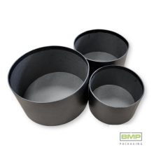 Díszdoboz kerek fekete, 3 db / csomag, növekvő méretekben