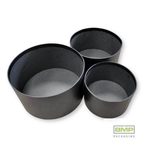 Díszdoboz kerek fekete, 3 db / csomag, növekvő méretekben