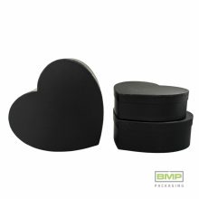 Díszdoboz szív alakú fekete 3 db / csomag, növekvő méretekben