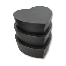 Díszdoboz szív alakú fekete 3 db / csomag, növekvő méretekben