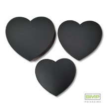 Díszdoboz szív alakú fekete 3 db / csomag, növekvő méretekben