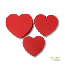 Díszdoboz szív alakú piros 3 db / csomag, növekvő méretekben
