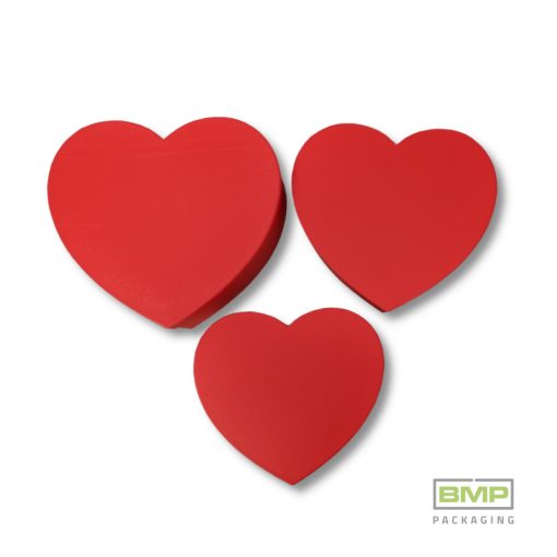 Díszdoboz szív alakú piros 3 db / csomag, növekvő méretekben
