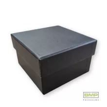Díszdoboz kocka alakú, fekete 9,5 x 9,5 x 6 cm - 6 db / csomag