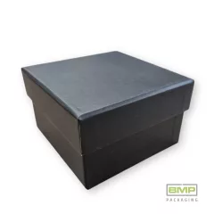   Díszdoboz kocka alakú, fekete 9,5 x 9,5 x 6 cm - 6 db / csomag