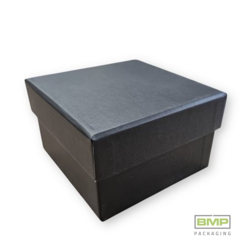 Díszdoboz kocka alakú, fekete 9,5 x 9,5 x 6 cm - 6 db / csomag