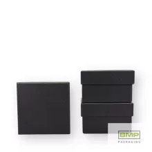 Díszdoboz kocka alakú, fekete 9,5 x 9,5 x 6 cm - 6 db / csomag