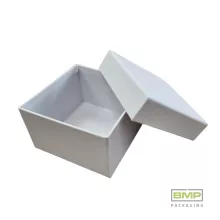 Díszdoboz kocka alakú, fehér 9,5 x 9,5 x 6 cm - 6 db / csomag