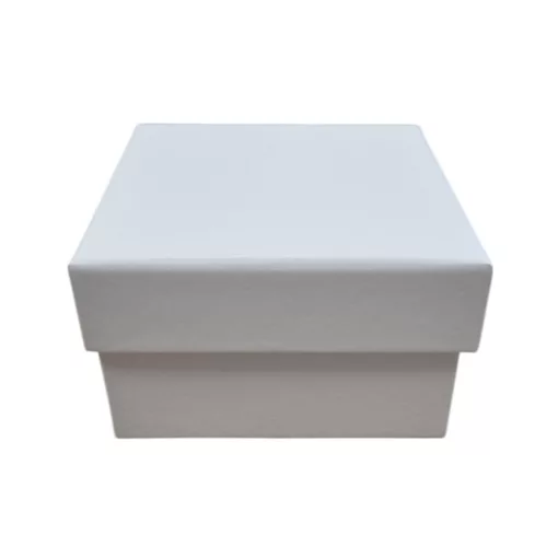 Díszdoboz kocka alakú, fehér 9,5 x 9,5 x 6 cm - 6 db / csomag