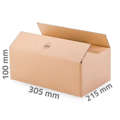 Kartondoboz 305x215x100 mm - 3 rétegű papírdoboz