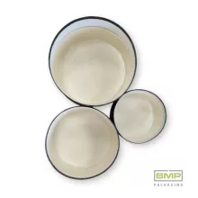 Díszdoboz kerek fekete (műanyag betéttel) 3 db / csomag, növekvő méretekben