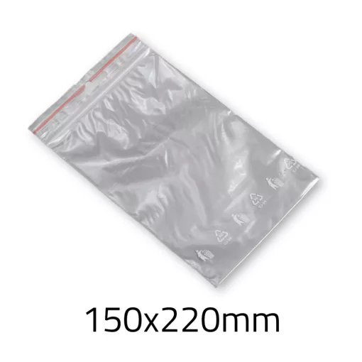 Simítózáras tasak 150x220 mm 40mic