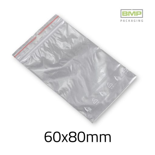 Simítózáras tasak  60x80 mm 40mic