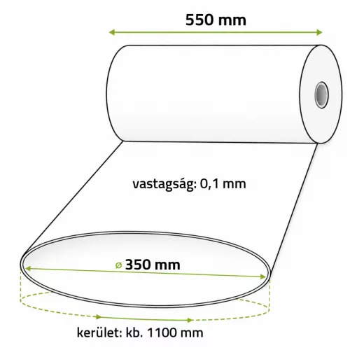Fóliatömlő 550 x 0,1 mm