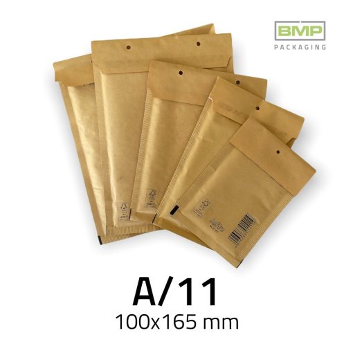 Légpárnás Boríték (buborékos boríték) A/11 barna - 100x165 mm