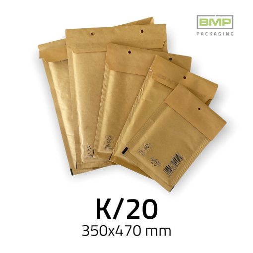 Légpárnás Boríték (buborékos boríték) K/20 barna - 350x470 mm