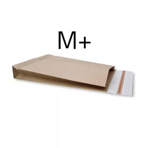 Talpas extra erős csomagküldő papírboríték (M+) - 350x450x120+100 mm