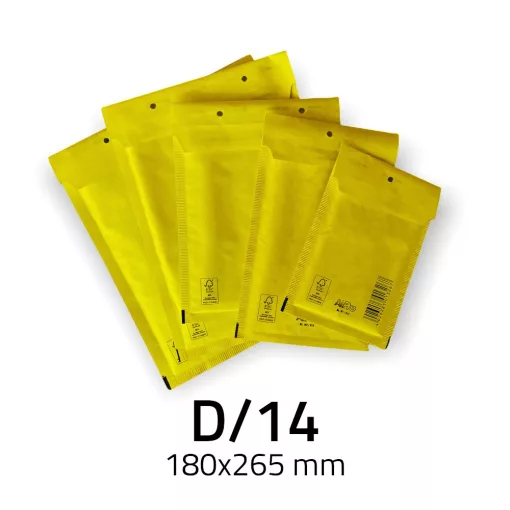 Légpárnás Boríték (buborékos boríték) D/14 sárga - 180x265 mm