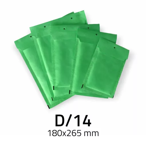 Légpárnás Boríték (buborékos boríték) D/14 Zöld  180x265 mm