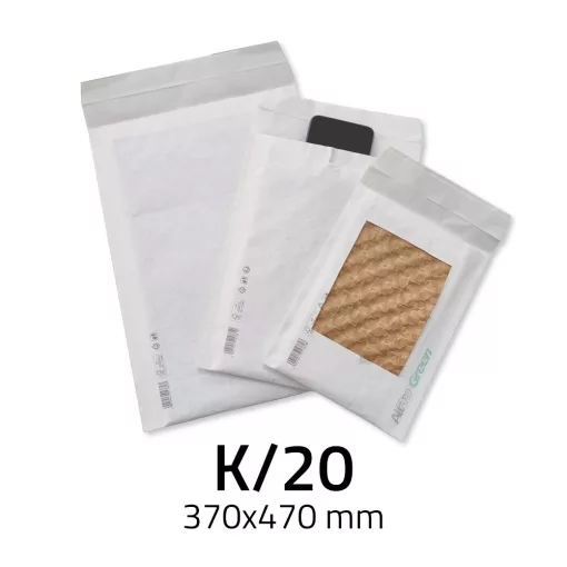 Légpárnás boríték (100% papír alapú) K/20 fehér - 370x470 mm