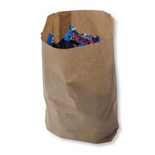 Papírtasak, barna - 140+50x250mm