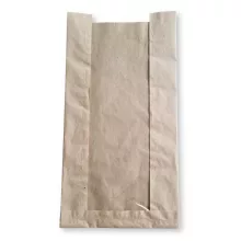 Papírtasak (ablakos), barna - 180+65x350mm