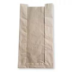 Papírtasak (ablakos), barna - 180+65x350mm