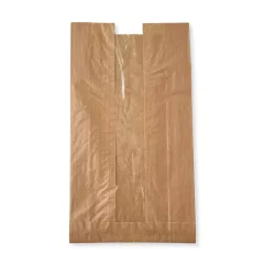 Papírtasak (ablakos), barna - 230+55x450mm