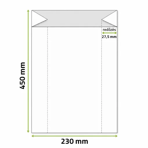 Papírtasak - 230+55x450 mm