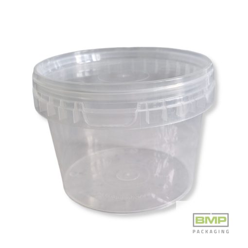 Műanyag vödör fedővel (átlátszó) - 500 ml