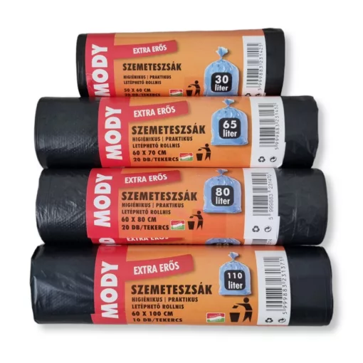 Szemeteszsák EXTRA ERŐS 65 L (60x70 cm) - fekete