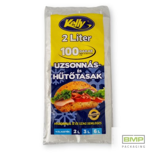 Hűtő- és uzsonnástasak 2 liter - 20x30cm 100 db