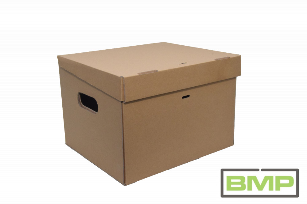 Kartondoboz 325x295x240 mm - A4 fedeles irattároló