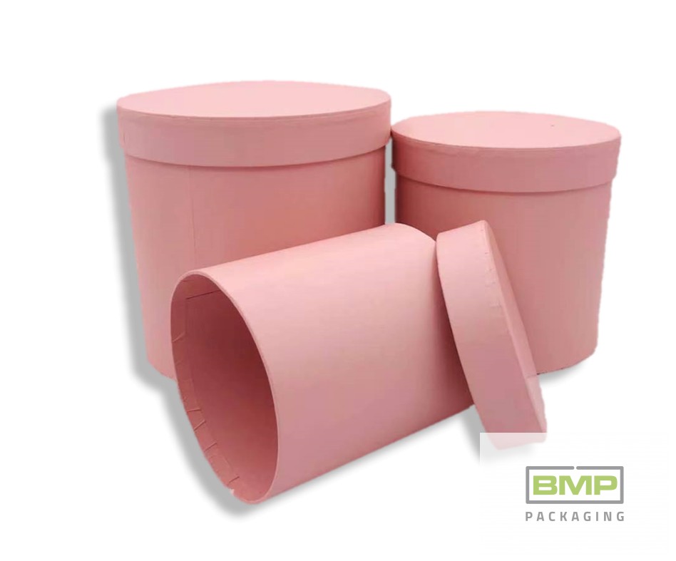 Díszdoboz kerek rózsaszín 3 db / csomag, növekvő méretekben